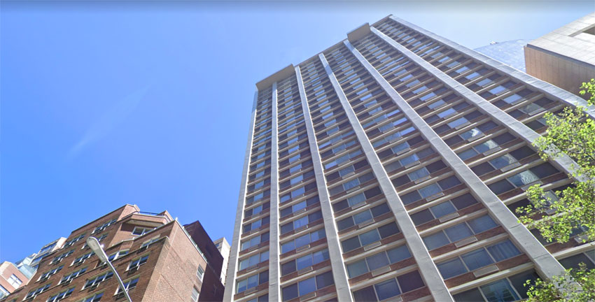 View of a high-rise on East 45th Street in NYC