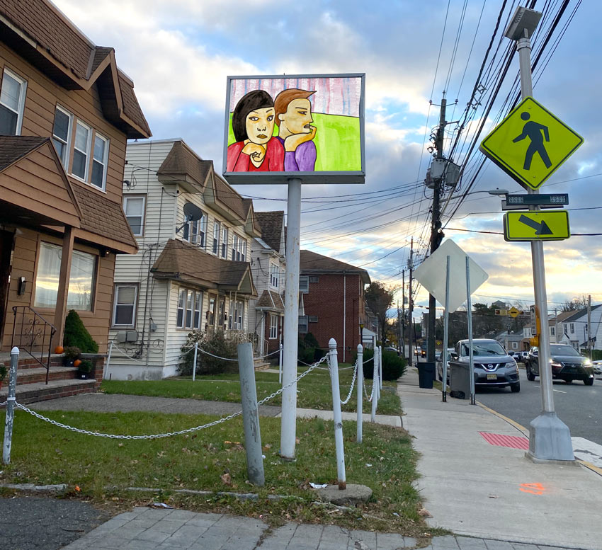concept for an art billboard on a local street in NJ
