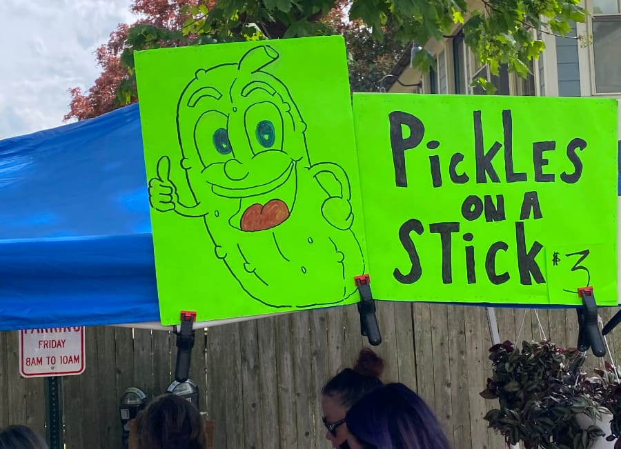 pickles on a stick at Shadfest