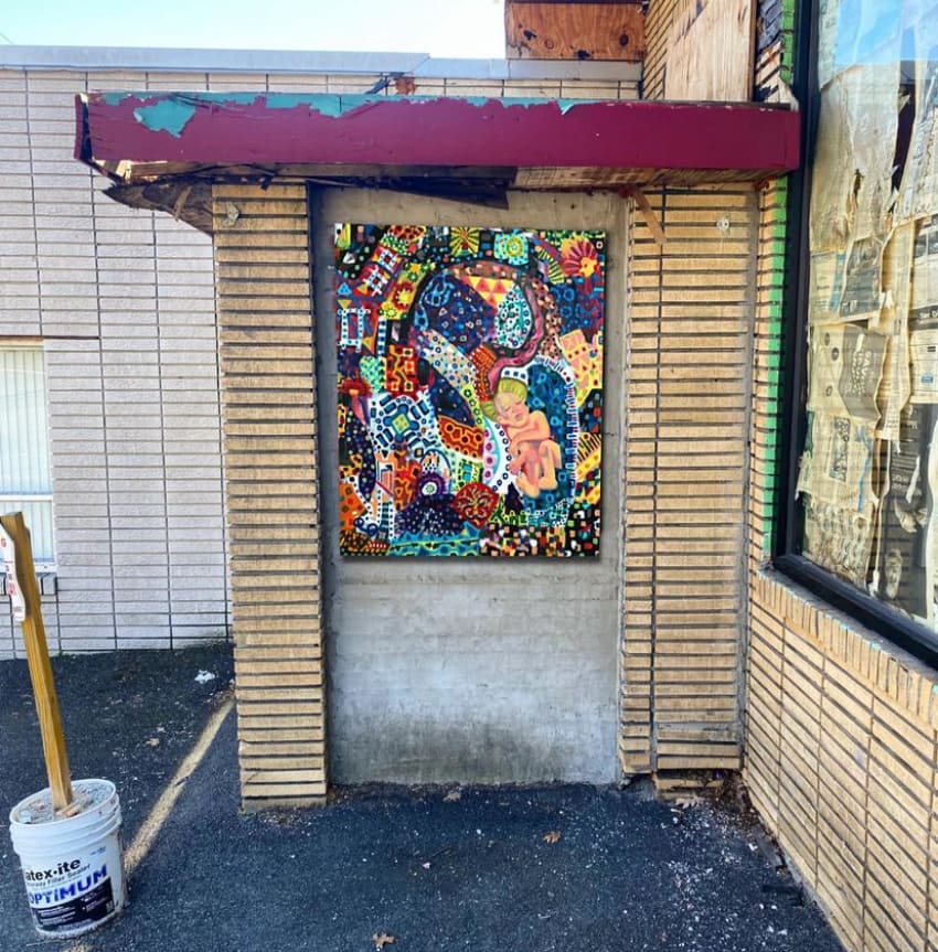 A painting from McKinney Arts installed on a wall in Pearl River