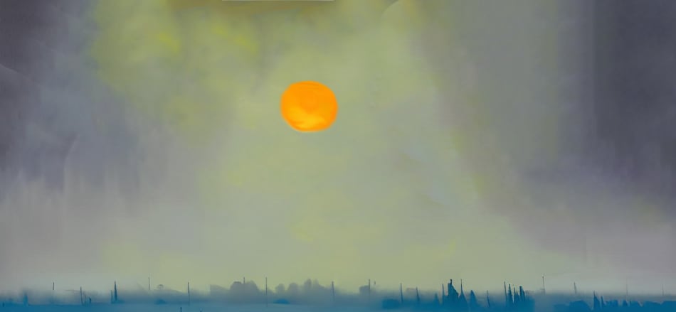 Orange sun from wildfires