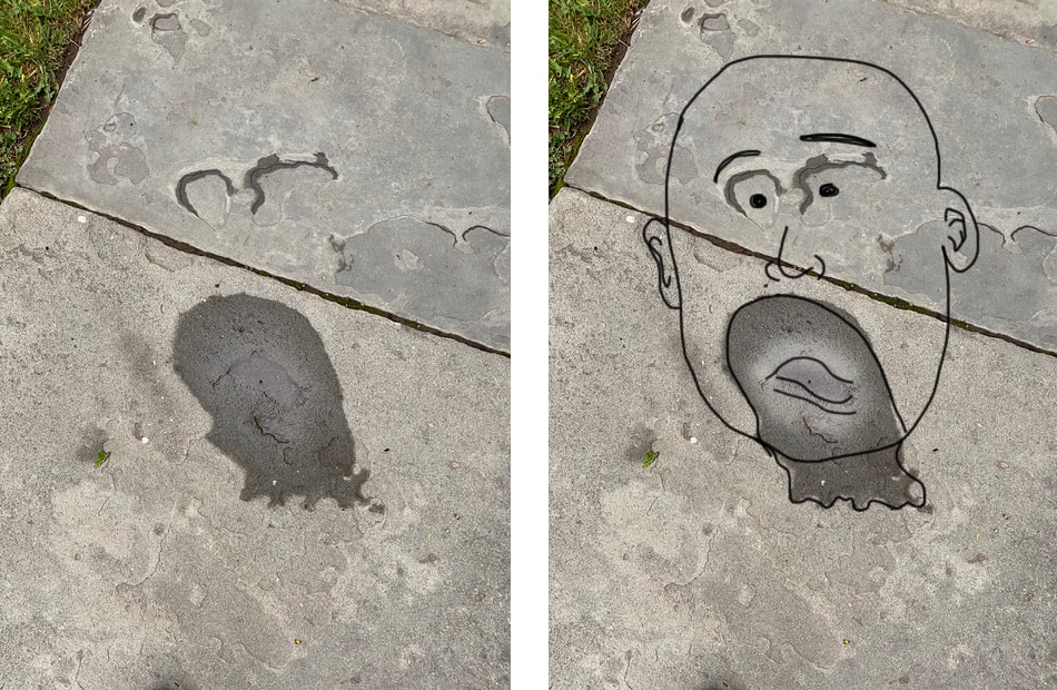 Another face seen on the slate sidewalks of Glen Ridge, NJ