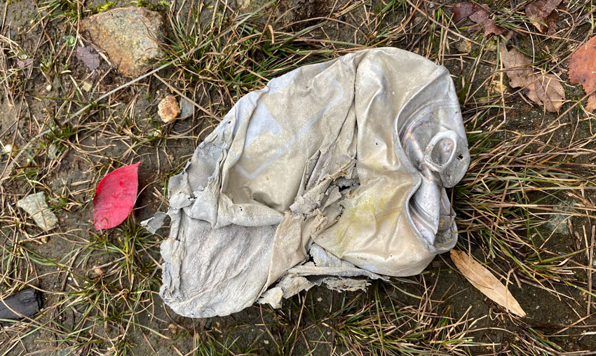 flattened Bud Lite can