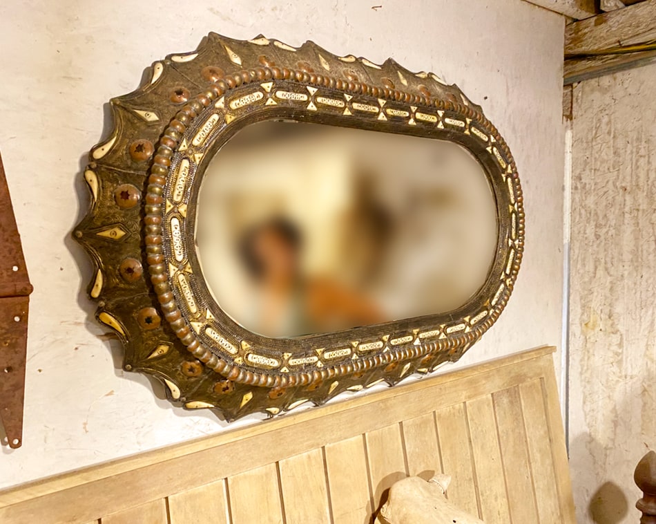A unique antique mirror found in a barn near Cooperstown, NY.
