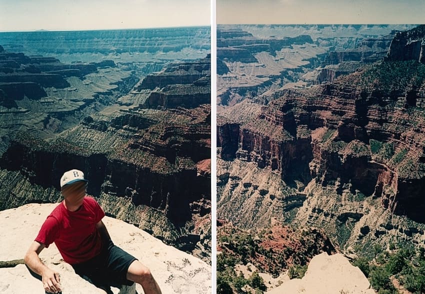 Sitting on the edge of the Grand Canyon