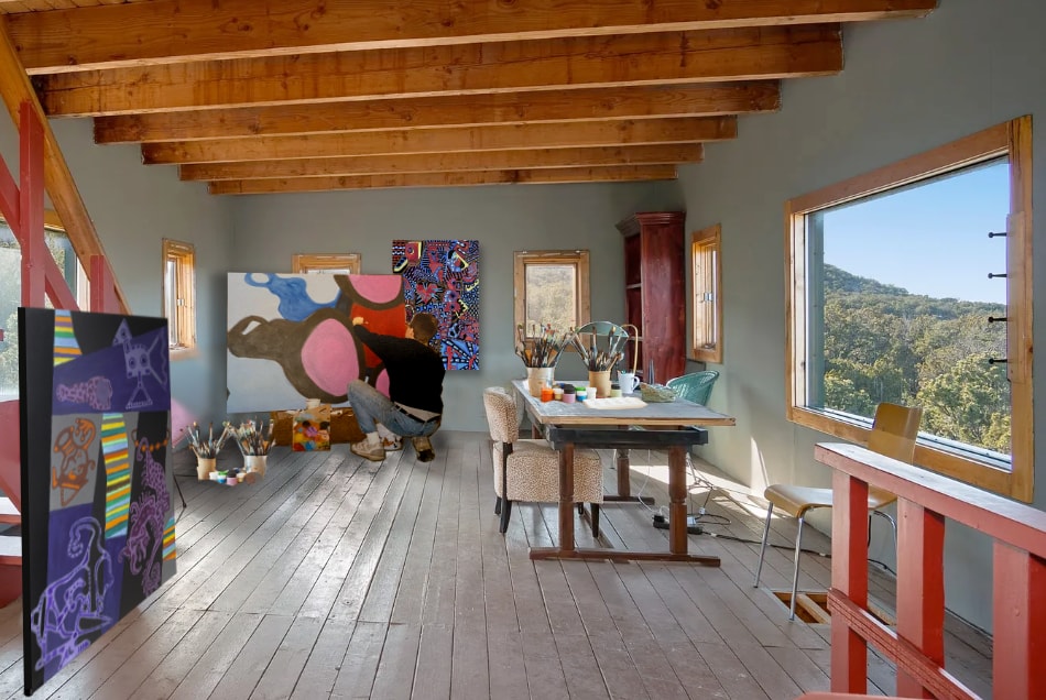 A conceptual idea for a mountain art studio