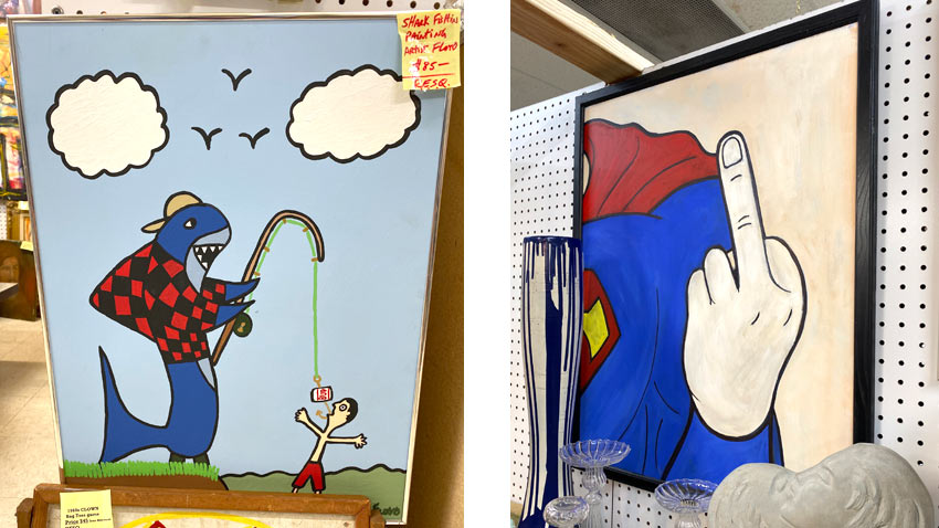 humorous thrift store paintings