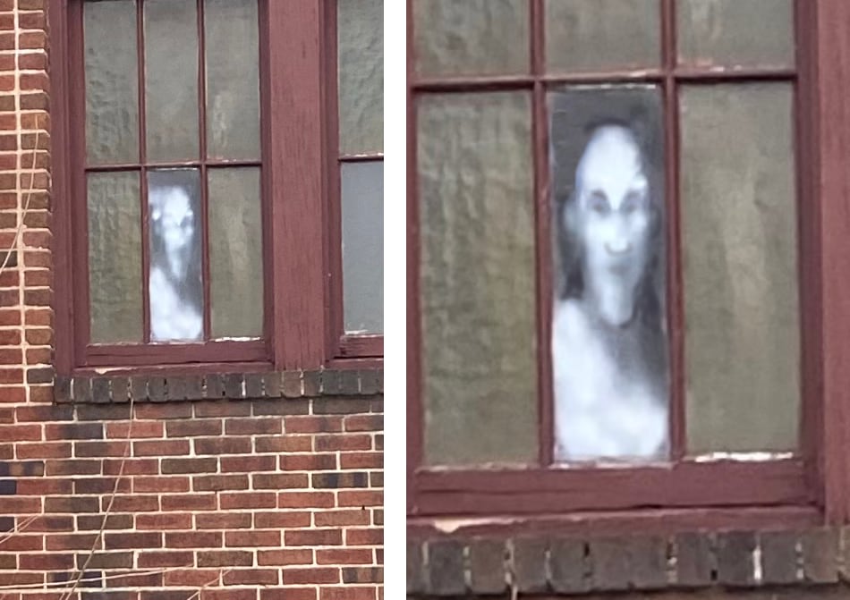 ghostly face in the window