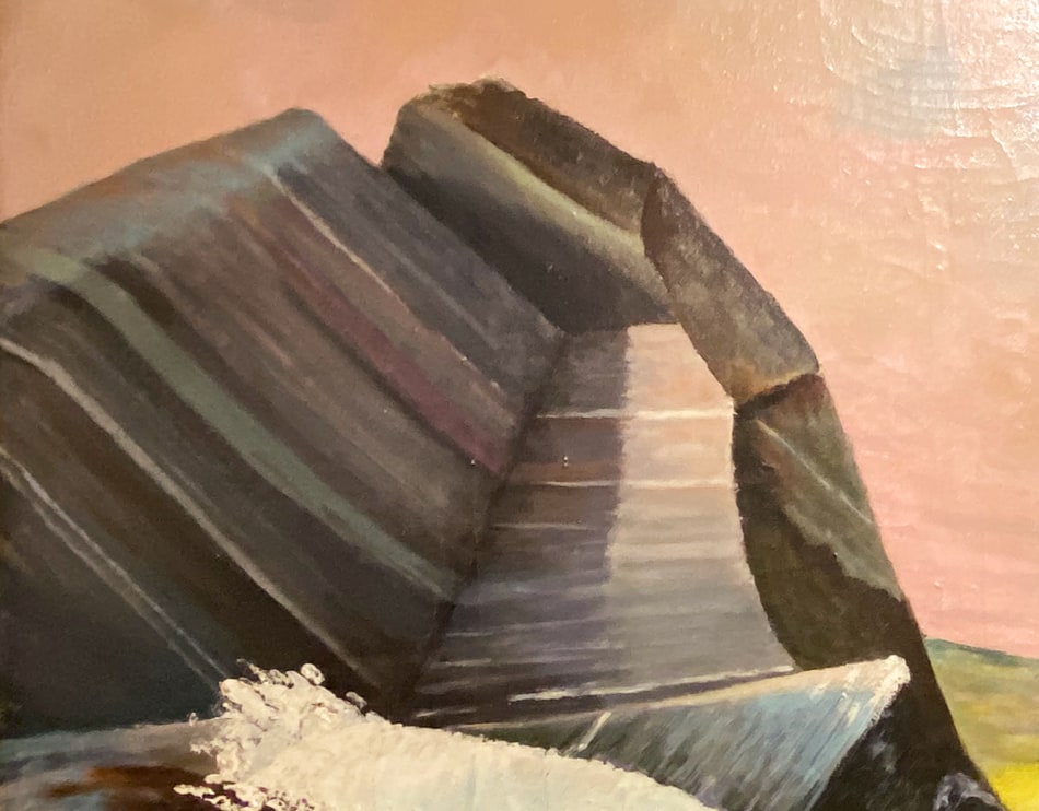 Detail of a landscape painting found in an antiques store.