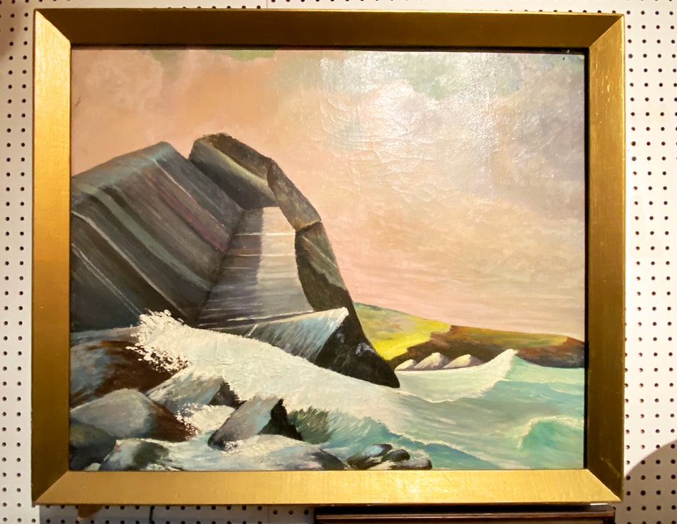 Thrift store seascape painting