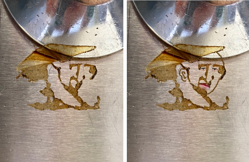 pareidolia example, seeing a face, a man with beard