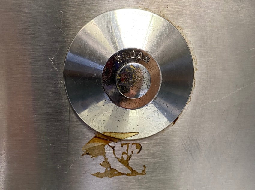 Sloan flush button with face