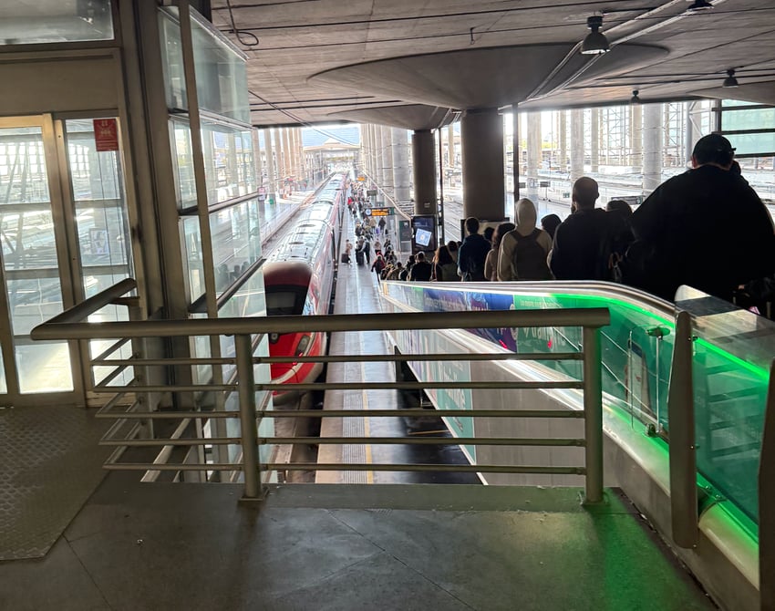 Boarding the Iryo train from Madrid to Barcelona
