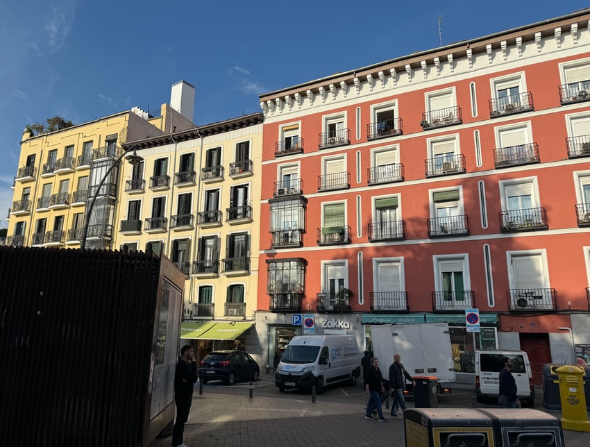 apartment buildings in Madrid, Spain