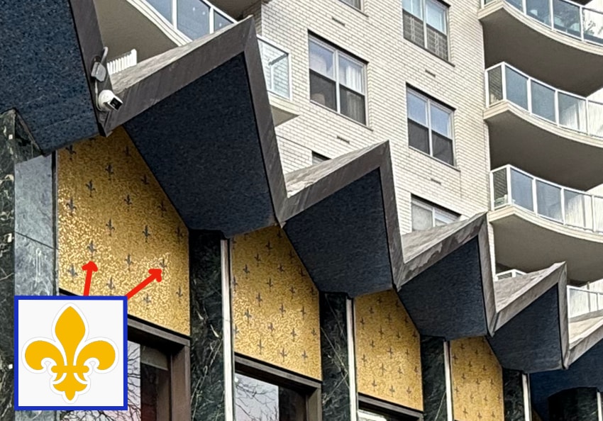 fleur de lys symbols on Bronx architecture
