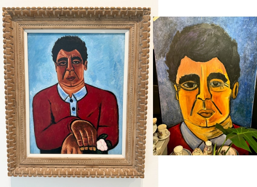Marsden Hartley original painting as seen at the Walker Art Center (left), and a copy by an unknown artist at Hunt and Gather Antiques (right)