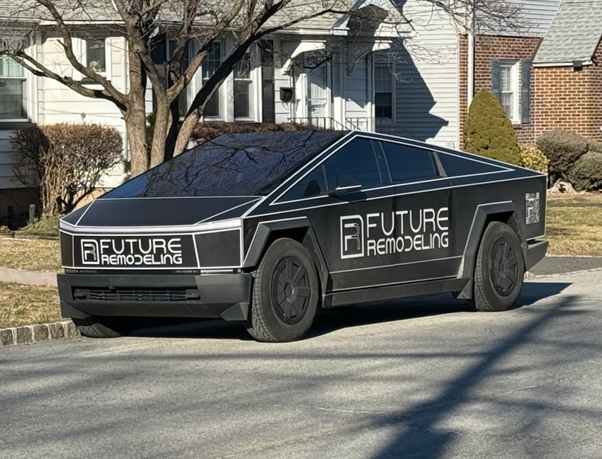 Tesla Cybertruck with a custom paint job