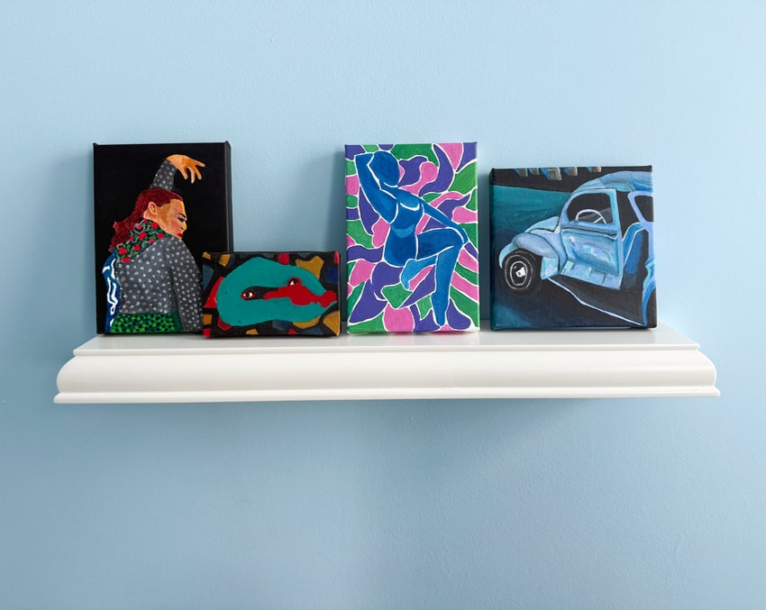 Tiny paintings by Mark McKinney at McKinney Arts