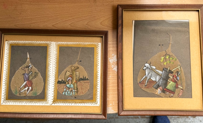 Indian paintings on Peepal leaf