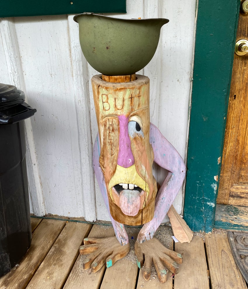 cigarette butt stand in Madrid, New Mexico
