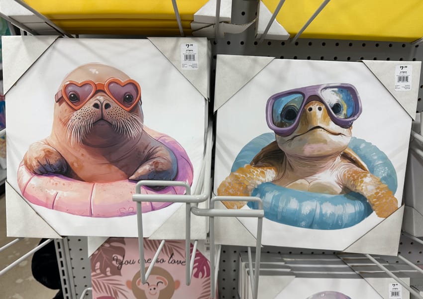 Art for sale at a big box store.