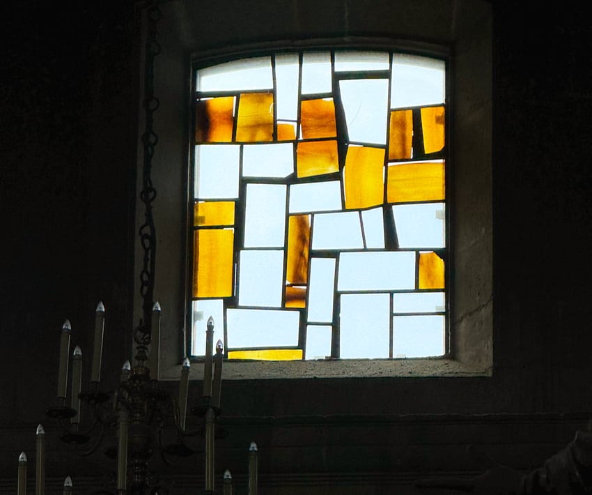 stained glass window in the Mexico City Metropolitan Cathedral