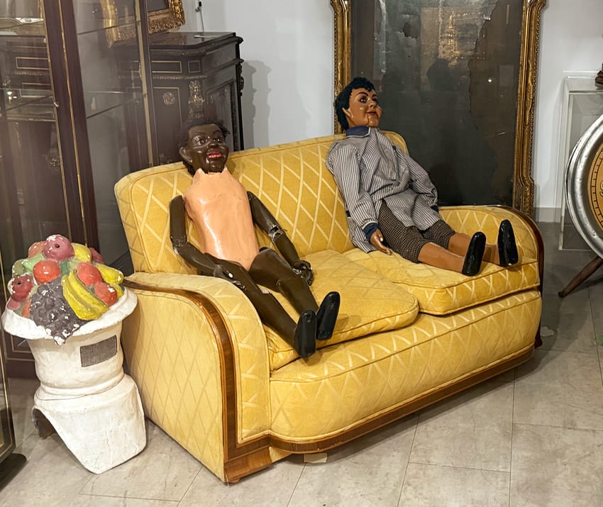 Ventriloquist dummies in Barcelona at an antiques mall