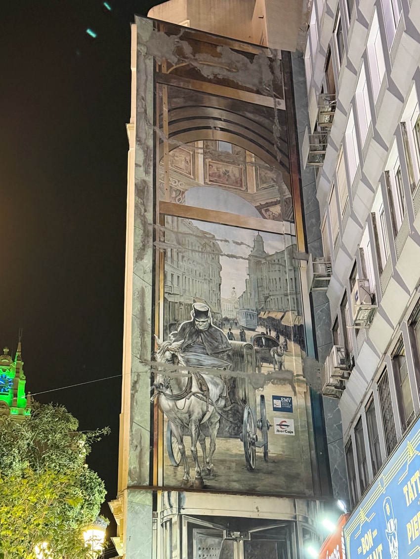 Alberto Pirrongelli mural in Madrid on Calle Montera