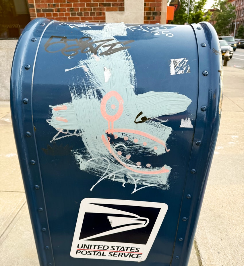 graffiti on a mailbox in Brooklyn