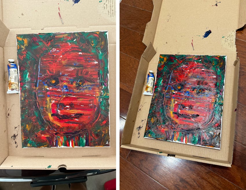 oil painting of an abstracted face