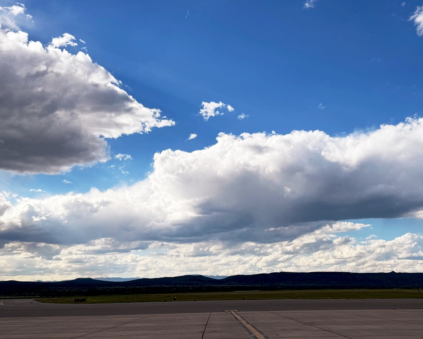 Clouds and sky as seen at the Santa Fe airport.