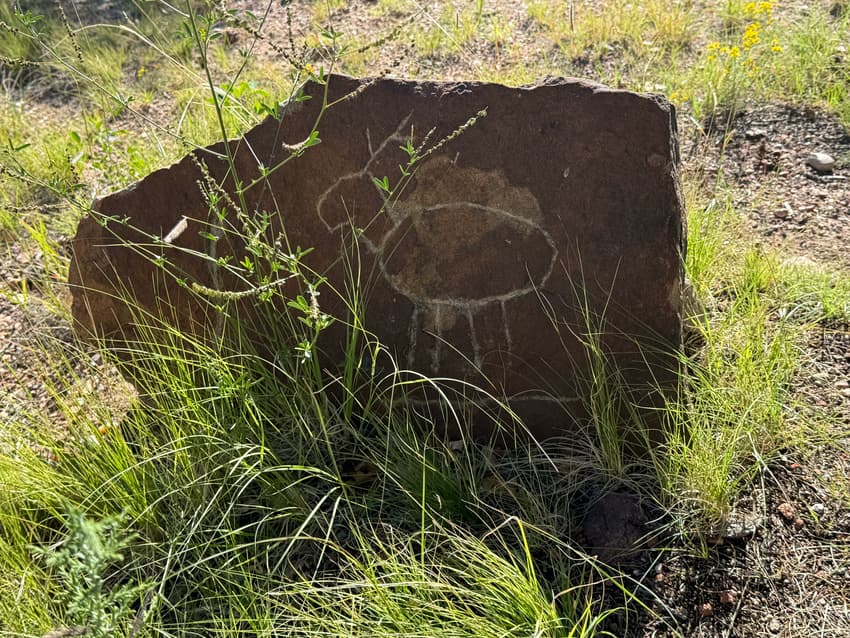 rock art on the Avanyu Trail in Santa Fe.