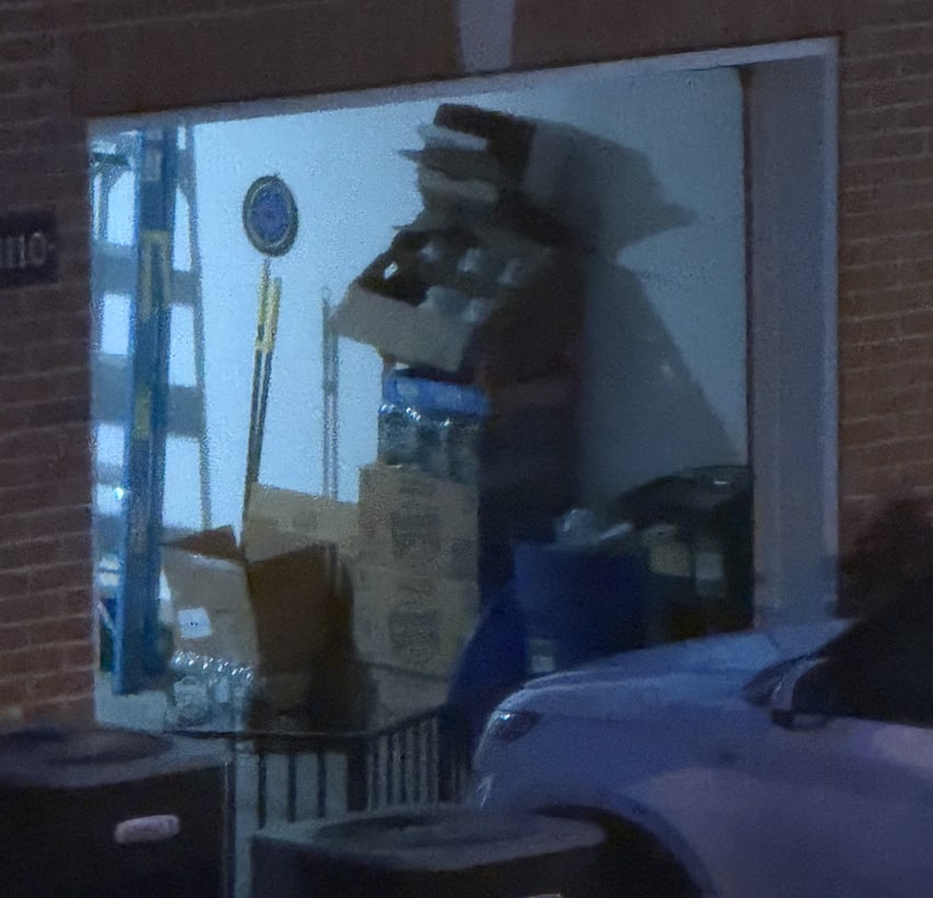 stacked boxes in a garage