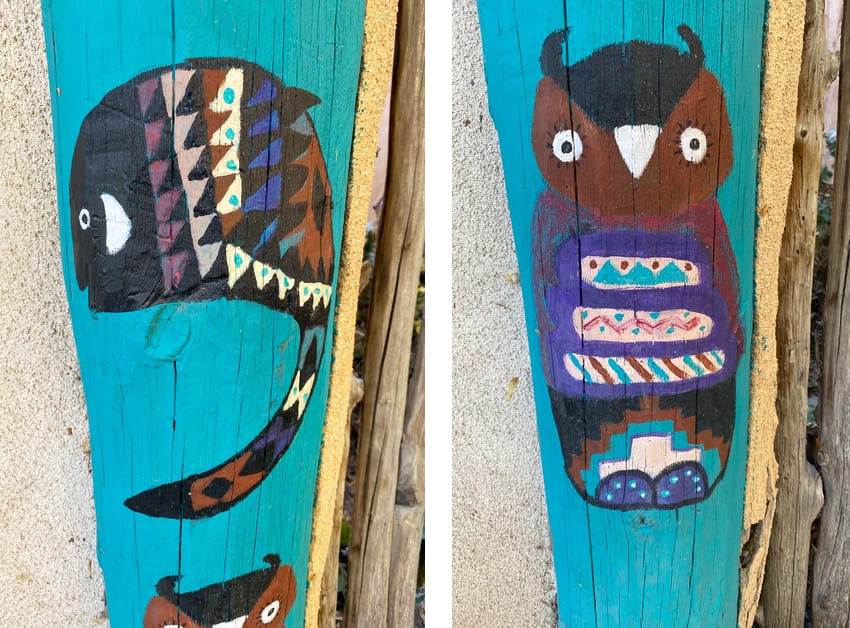 folk art style animal paintings in Taos