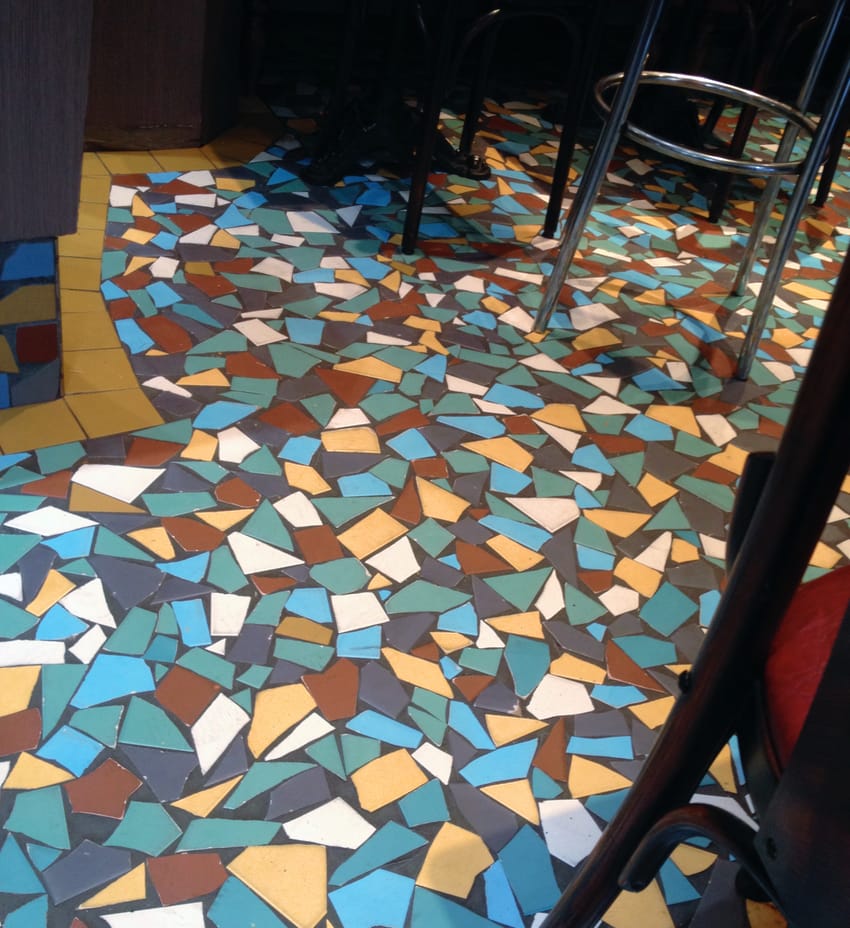 mosaic tile floor seen in Paris, France