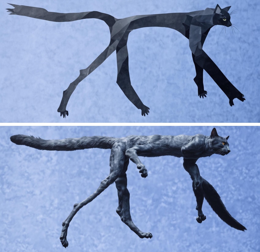 strange cats created by A.I.