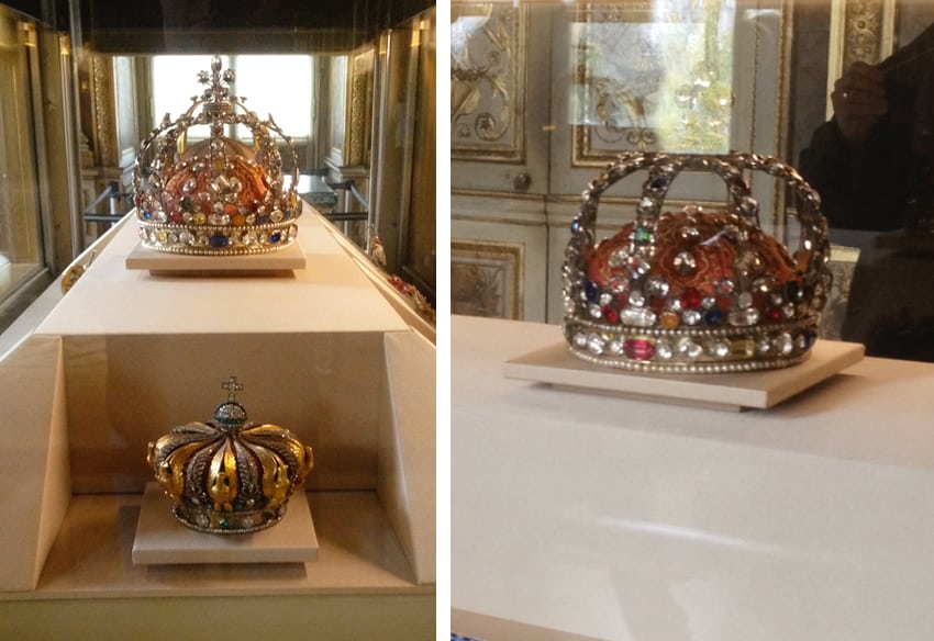 crowns with jewels at the Apollo Gallery at the Louvre