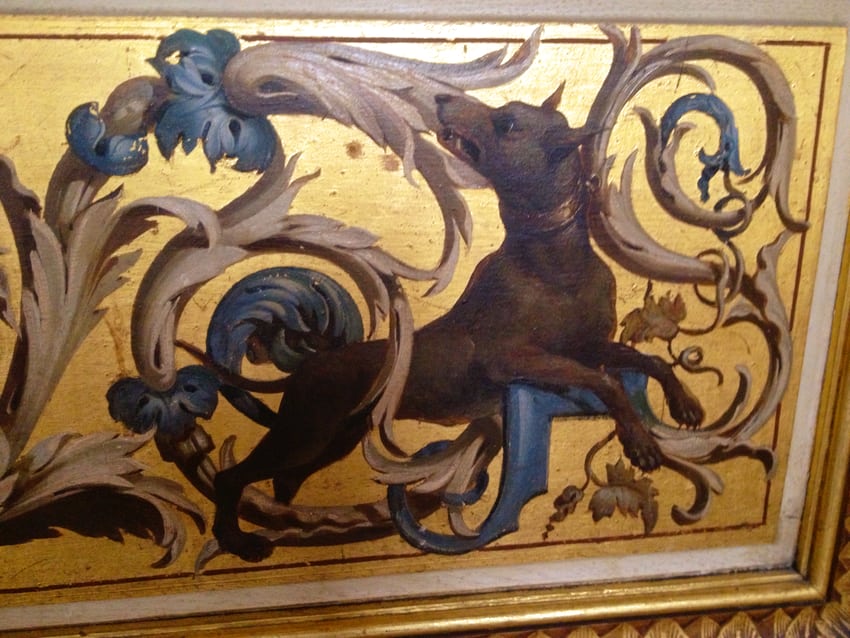 doberman dog painting seen at the Apollo Gallery at the Louvre.