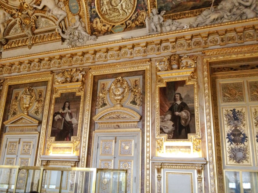 interior of the Apollo Gallery at the Louvre.