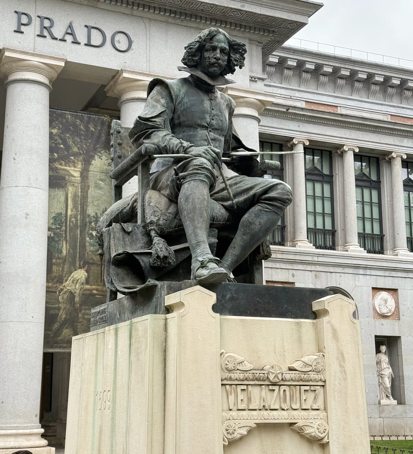 Aniceto Marinas sculpture of Diego Velazquez in front of The Prado in Madrid.