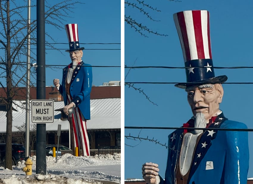 An Uncle Sam sculpture in Danbury, CT