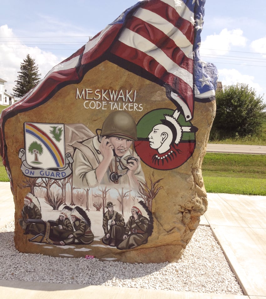 Meskwaki Code Talkers on the Tama County Freedom Rock in Gladbrook, Iowa.