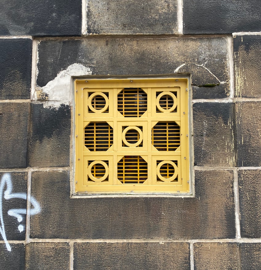 Art deco vent grille on the Seventh Street Bridge in Pittsuburgh.