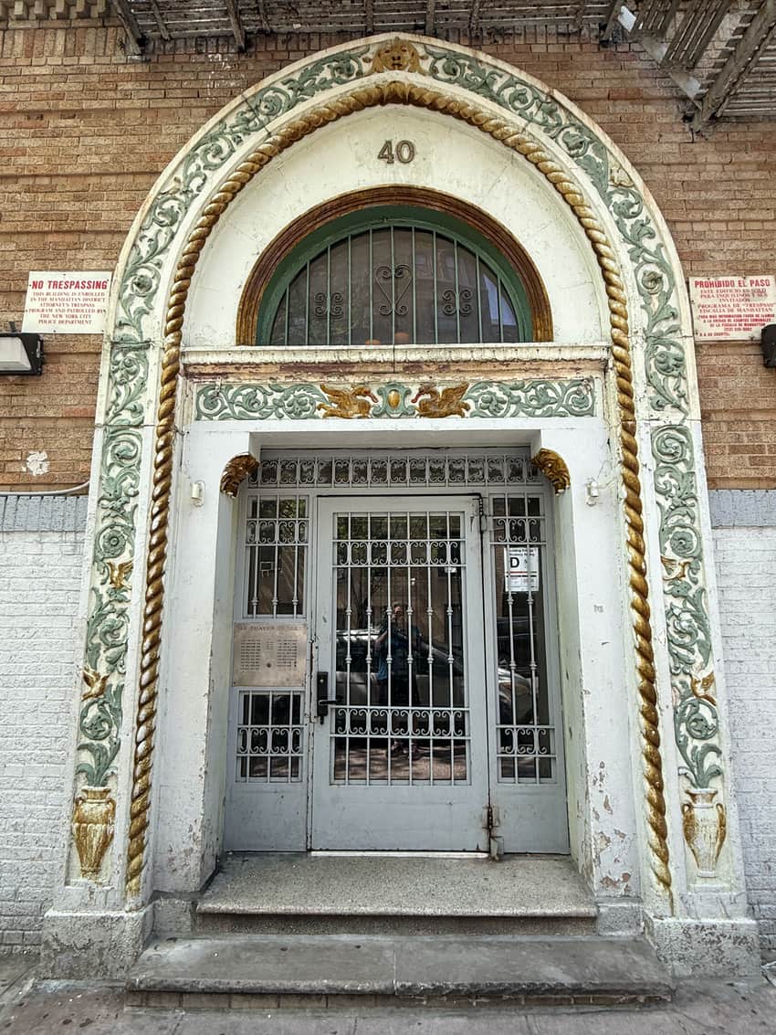 entrance to apartment building in NYC