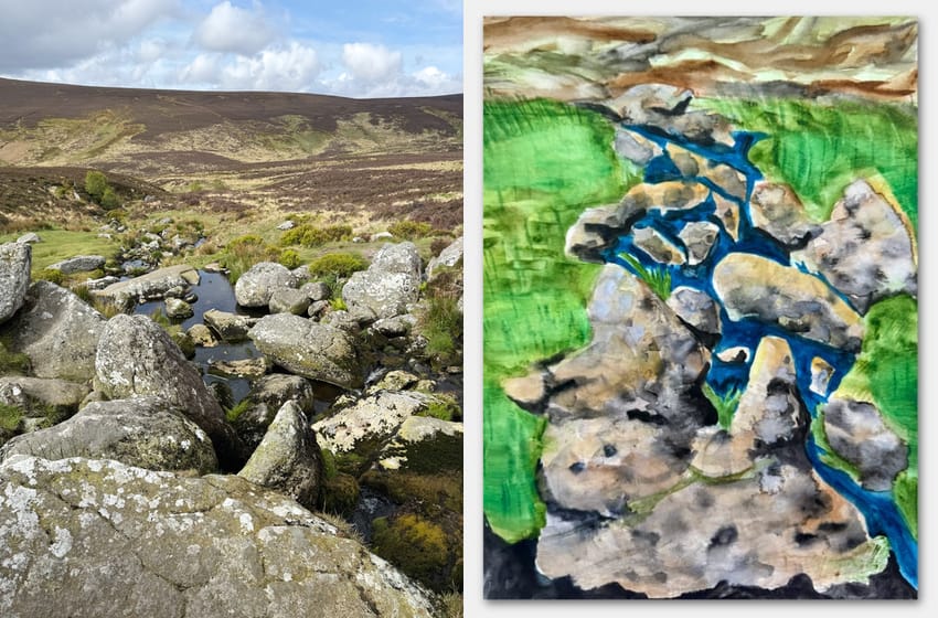 A photo taken by me along with a painting inspired by my photo from Ireland