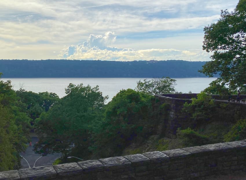 View across the Hudson River from Fort Tyron Park in NYC.