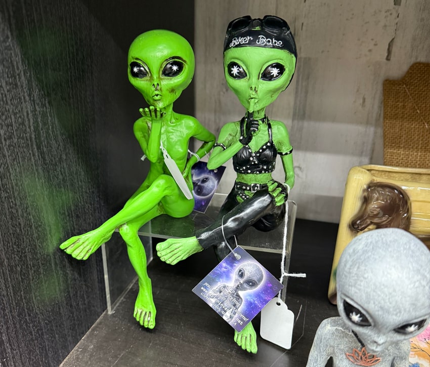 two aliens one biker babe