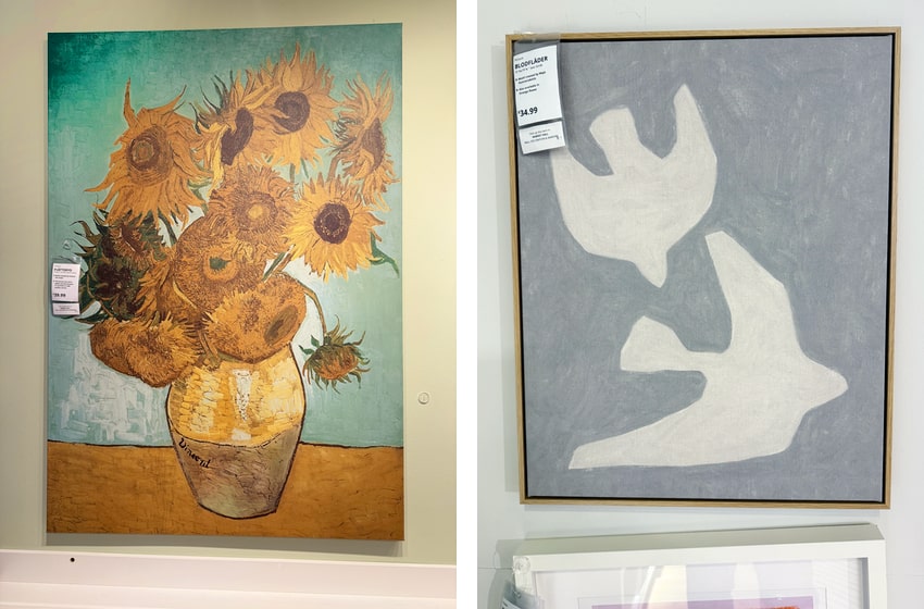 Van Gogh and Matisse-like art at IKEA.