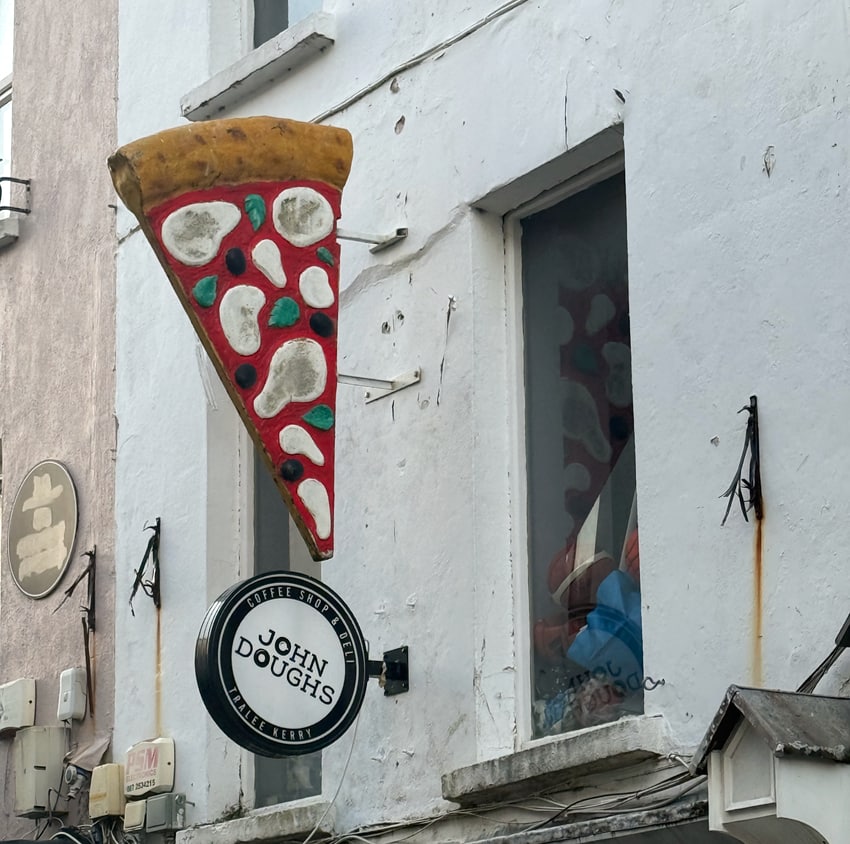 John Doughs pizza sign in Tralee, Ireland