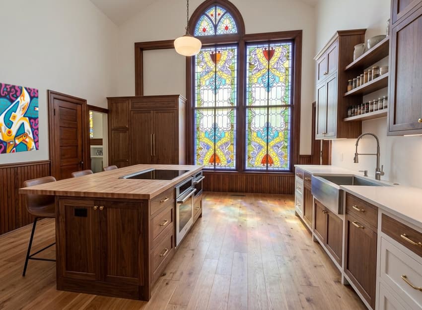 renovated kitchen in a church